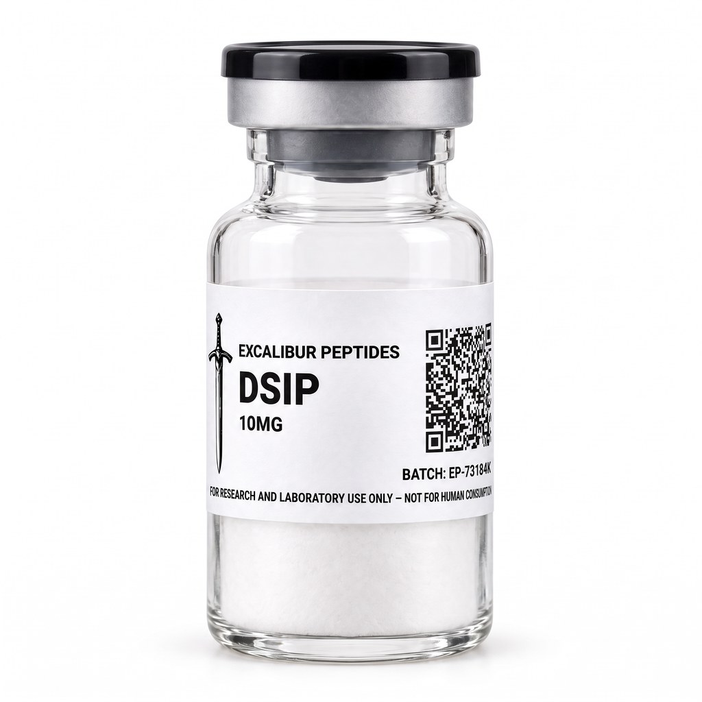 DSIP nonapeptide 10 mg research vial with Excalibur label