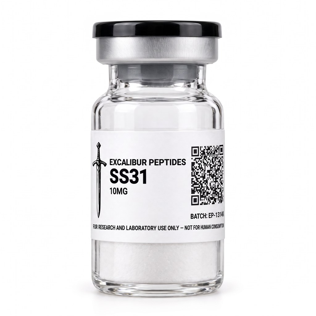 SS-31 mitochondria-targeted tetrapeptide 10 mg research vial with Excalibur label